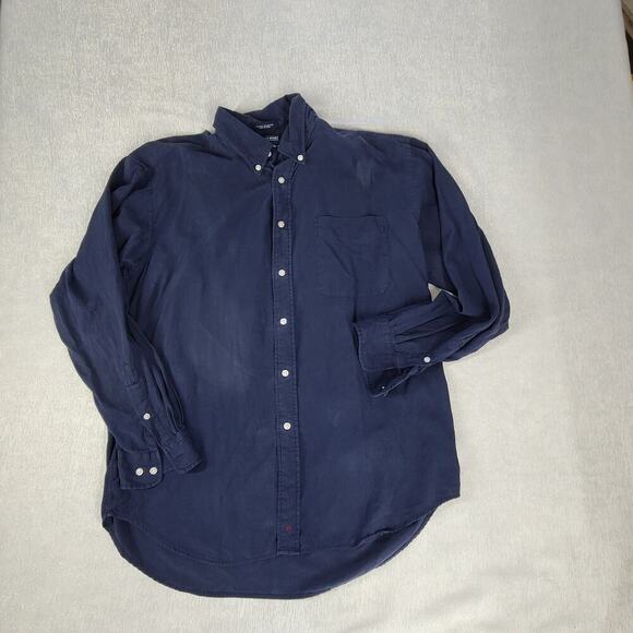 Hathaway Sport men's silk button-down shirt blue Size Large long sleeve - Picture 3 of 9